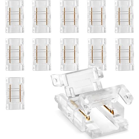 Connettori LED 8 mm a 2 pin, connettori D2 per strisce COB e SMD 3528/2835, 5V-36V, 22AWG (1/5)