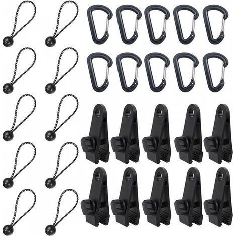 30-teiliges Planenclip-Set – Planenclips – Ösen – Zeltclips – Schnellverschluss-Planenclips – Markisenkarabiner – Ideal für Planen, Camping, Wohnwagen und Picknicks (1/5)