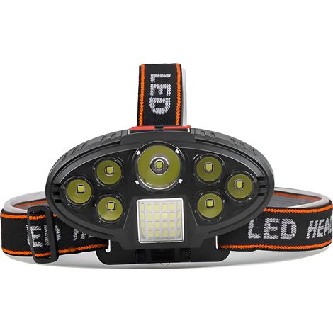 Lampada frontale a 7 LED 16 SMD, ricaricabile tramite USB (1/3)