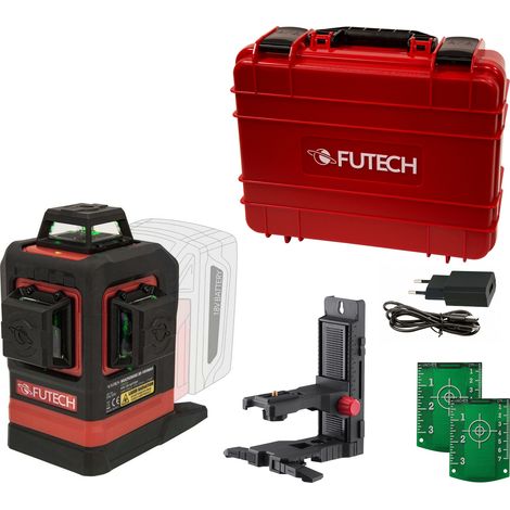 FUTECH Multilinienlaser Multicross 3D ± 4 ° ± 0,2 mm/m120 m Laserklasse 2 Laser grün