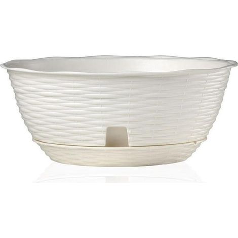 Pot de fleurs "PAGLIA" - Blanc - D 40 x H 17 cm - Livraison gratuite (1/3)