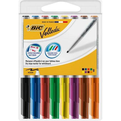 El BIC Velleda 1741 es un marcador para pizarra de limpieza en seco con una punta media. Versátil y fácil de usar, es adecuado para su uso en un aula.