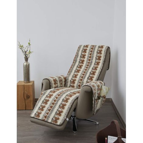Plaid pour Fauteuil en Laine Vierge - Protège Les accoudoirs et Le Fauteuil sur Toute sa Longueur (1/2)