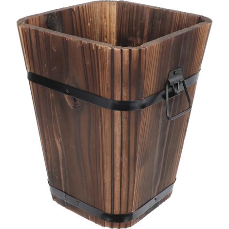 Pot de Fleurs Rétro en Bois Massif pour Balcon, Grand Seau Décoratif, Baril Respirant Anti-Corrosion, Jardinière Vintage pour Plantes Grasses et Légumes (1/5)