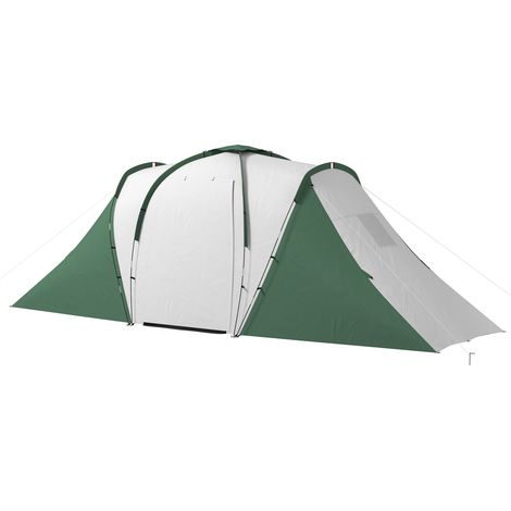 Familienzelt für 4-6 Personen, wasserdicht, leicht, schnell aufzubauen, 2 Eingänge, 5,55 m (L) x 2,25 m (B) x 1,9 m (H)