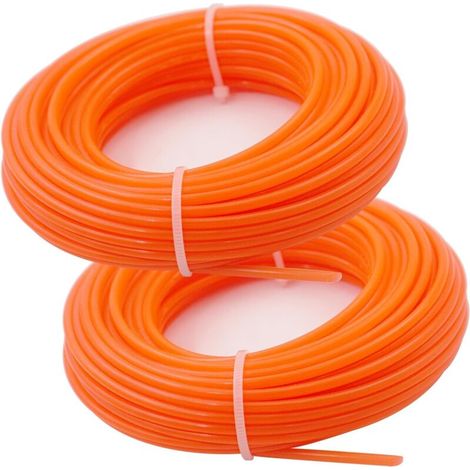 Fil de coupe pour tondeuse à gazon - Pour coupe-bordures, idéal pour tondre la pelouse, couper les petites branches, etc. - 10 mètres, orange (1/5)
