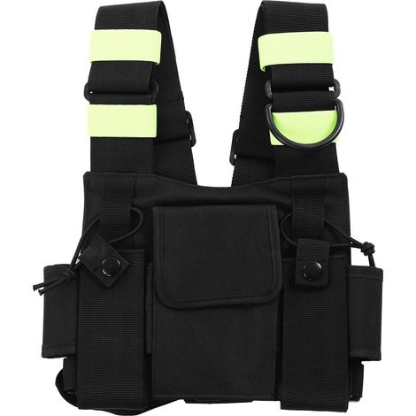 Gilet porté universel pour talkie-walkie, sac de poitrine en nylon, étui mains libres pour interphone (1/5)
