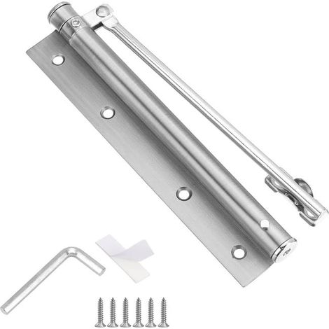 Ferme Porte Automatique Acier Inoxydable -Ferme Porte Automatique - Réglable Ferme Portes -Mécanisme à Ressort Réglable Ferme-Porte Jusqu'à 30kg (1/5)