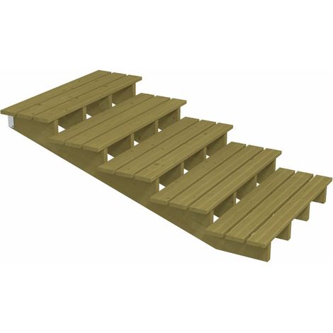 Plus Außentreppe Kiefer 5 Stufen 120 cm breit Schritttiefe 39 cm Außentreppe (1/3)