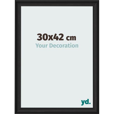 yd. - Cadre photo 30x42 - Noir Grain de Bois - MDF - Lazio (1/5)