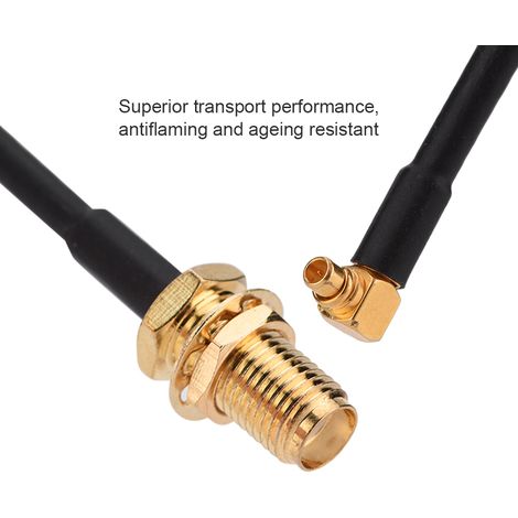 Câble d'extension coaxial RF coudé SMA femelle vers MMCX mâle RG316 25 cm (1/5)