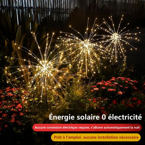 Lampe solaire décorative d'extérieur feu d'artifice pissenlit 150 LED 4 couleurs 150 réf 6752 40 × 8 × 6 cm 210 g – Livraison gratuite (1/5)