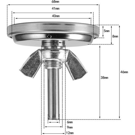 Thermomètre de four TS-BX56 en acier inoxydable 150-600℉, thermomètre de précision à centre central (1/5)