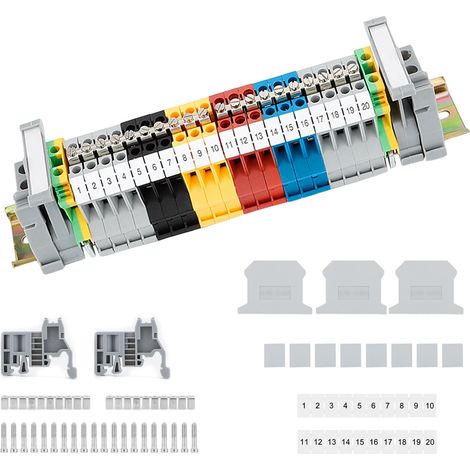 UK 2.5B Kit de Borniers Sur Rail DIN, Bornier Electrique Bornier Rail Din, pour Projets D'automatisation de Bricolage, Automatisation de la Production (1) (1/5)