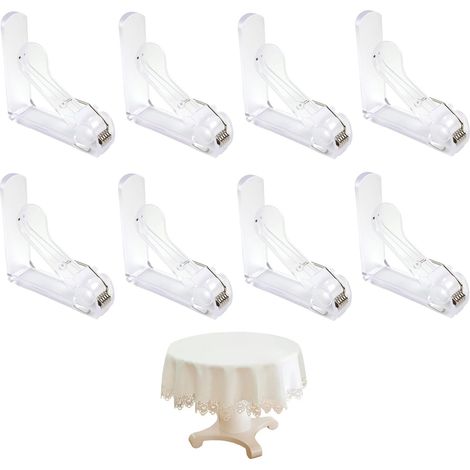 CCYKXA Set of 8 Luxury Tablecloth Clips in Durable Plastic with a Robust Spring, for Tables Up to 45mm Thick - Ideal for Outdoor and Indoor Use, Won't Damage Fabric or Table (1/5)