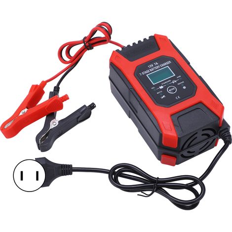 Chargeur de batterie intelligent 7 étapes réparation 12V 7A pour voiture outils automobile AC100-240V prise US (1/5)