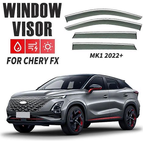 Déflecteurs de pluie pour vitres de voiture, accessoires pour Chery FX 2022-2025, protection solaire en verre, pièces automobiles, 4 pièces ( ) (1/5)