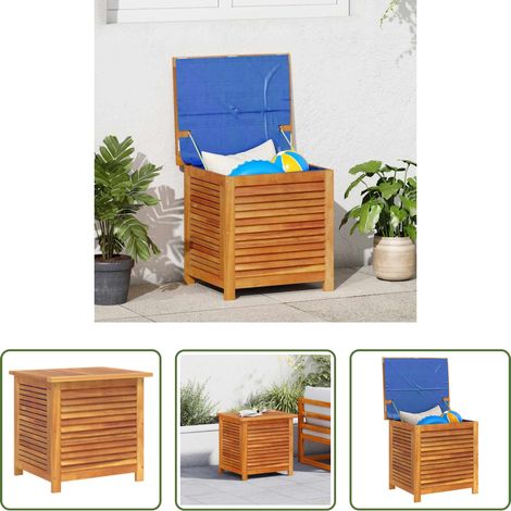 Holzbox - Gartenbox mit Lüftungsschlitzen 60x50x56 cm Massivholz Akazie (1/5)
