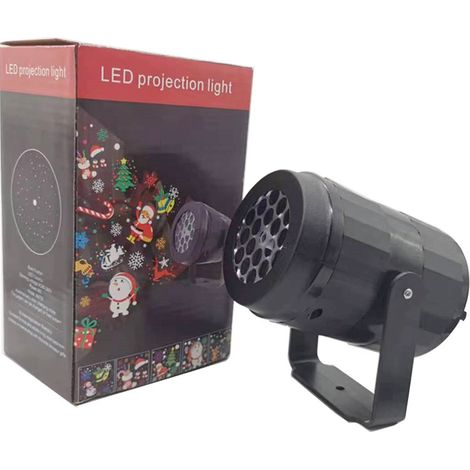 Projecteur de Noël LED USB flocon de neige – IPX4 étanche, motif tournant, éclairage festif économique pour intérieur, jardin, fêtes – ABS résistant, sans pile (1/2)
