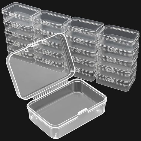 21 x Petite boîte de rangement en plastique, petite boîte réutilisable avec couvercle, pour pilules, perles, bouchons d'oreilles (6,4 x 4,5 x 2 cm)