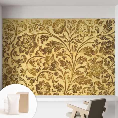 Tapete Vliestapete mit Kleber - Wanddekoration Wohnzimmer - Tapete Schlafzimmer Blumiges Muster 152x104 cm (1/5)