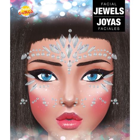 Autocollants bijoux cristaux argent pour le visage (1/3)