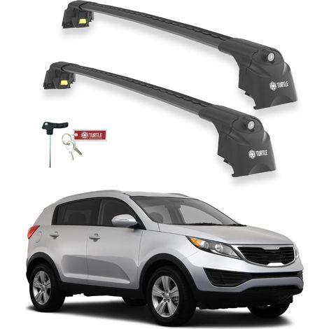 TURTLE kompatibel mit Kia Sportage (Sl) 2010-2015 Dachträger Air2 Schwarz (1/5)
