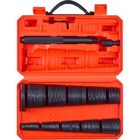 Kit de Presse à Roulements 52 Pièces, Coffret d’Outils de Démontage et de Montage de Bagues et Joints de Roulements, avec 49 Bagues et Axes de Poignée, en Acier au Carbone, pour Entretien Auto (1/5)