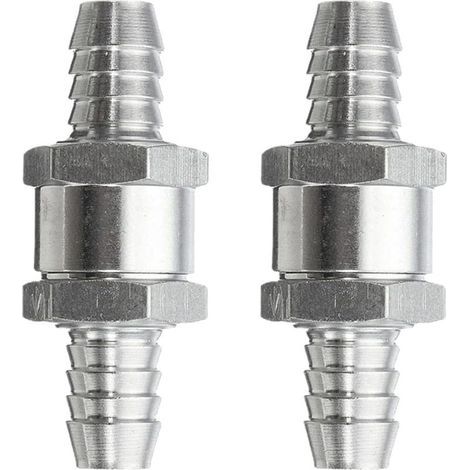 Lot de 2 Clapet Anti Retour Gasoil 8mm à Sens Unique, Clapet Anti Retour Essence Alliage d’Aluminium Anti-Retour pour Essence/Diesel/Huile Car Chrome Eau Auto Carburateur Systèmes de Carburant (1/5)