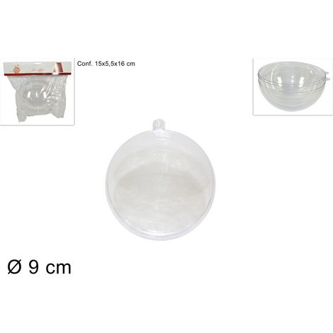 SFERA PLASTICA TRASPARENTE 9 CM