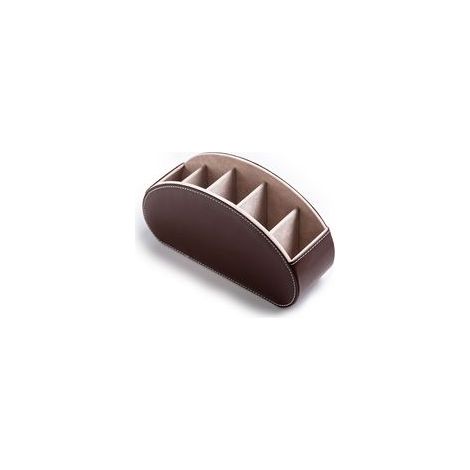 Support de télécommande en cuir synthétique, organiseur multifonction avec 5 compartiments, boîte de rangement pour télécommandes TV, crayons, pinceaux de maquillage  - Crezuo