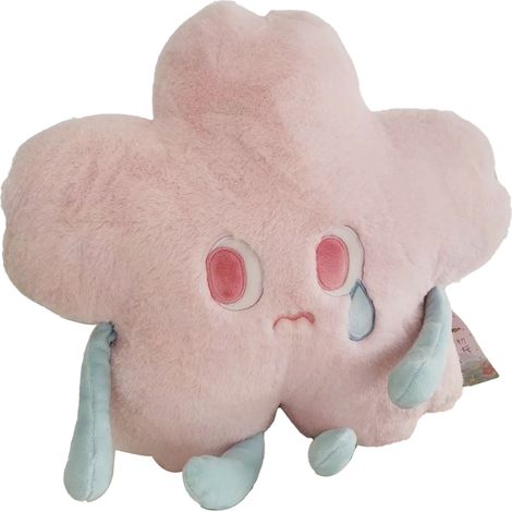 Coussin Fleur en Peluche Pleureuse Originale Décoratif Rose 40x40cm pour Salon Balcon Bureau (1/5)