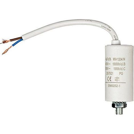 Condensador arranque motor electrico 450 V con cable 4.0 uF Blanco (1/4)