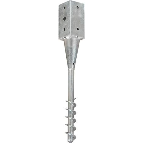 Piquets au sol 2 pcs Argenté 7x7x56 cm Acier galvanisé CFW19791 (1/5)
