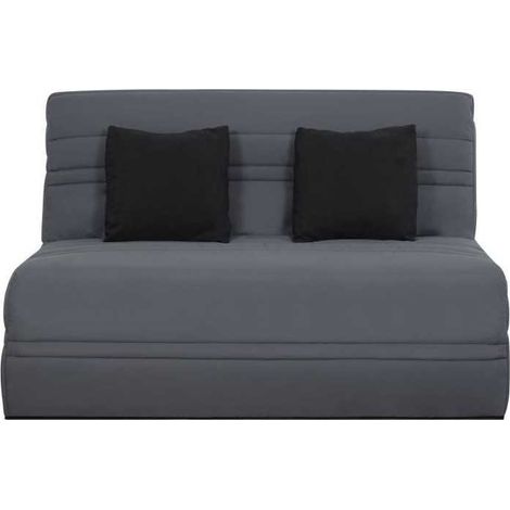 Banquette BZ NUAGE 3 places SIMMONS - Tissu gris - Couchage 188x138 cm - Matelas 13 cm (1/5)