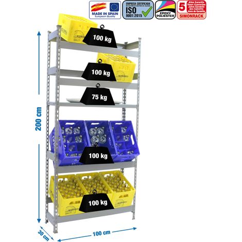Simonrack Mensola Simonrack Grigia 1975x1100x310 mm