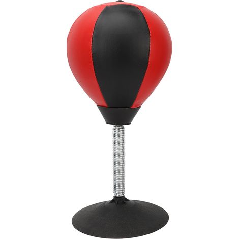 Coussin de frappe pour bureau, équipement de boxe intérieur, ballon de frappe avec ventouse large, rouge et noir, antidote au stress (1/5)