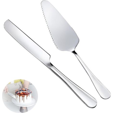 1 Ensemble de Serveur et Couteau Gateau de Mariage 23cm, Ensemble de Coupe de Gateau en Acier Inoxydable pour Mariage,Pelle a Gateau pour Mariages,Anniversaires et Fêtes (1/5)