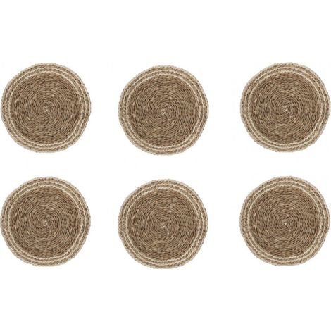 Lot de 6 sets de table - Babord - D 38 cm - Roseau - Beige - Livraison gratuite (1/4)