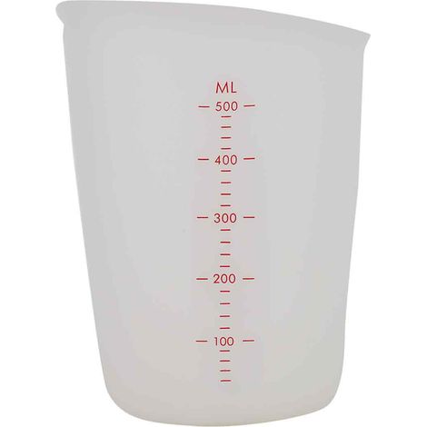 Tasse à mesurer transparente en silicone souple, semi-perméable, pour lait (250 ml) (1/5)