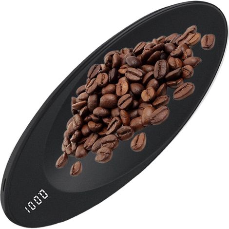 Bilancia elettronica da cucina per caffè, tè, spezie, erbe aromatiche, precisione 0,1 g, portata 200 g, display LCD (nera) (1/5)
