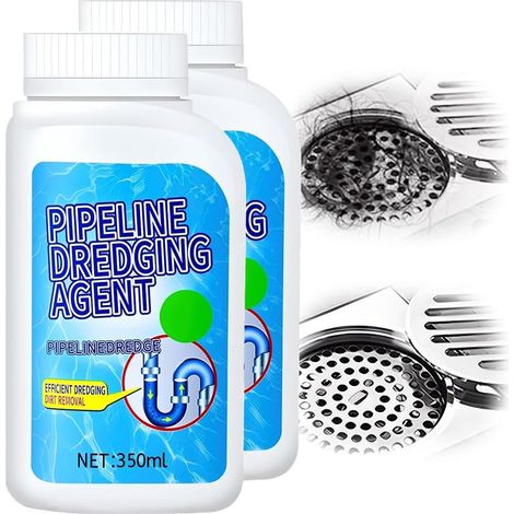 Fuleadture Lot de 2 déboucheur de canalisations, 350 ml de produit, déboucheur de cuisine puissant, nettoyant puissant pour éviers et canalisations, pour un nettoyage rapide de la cuisine. (1/5)