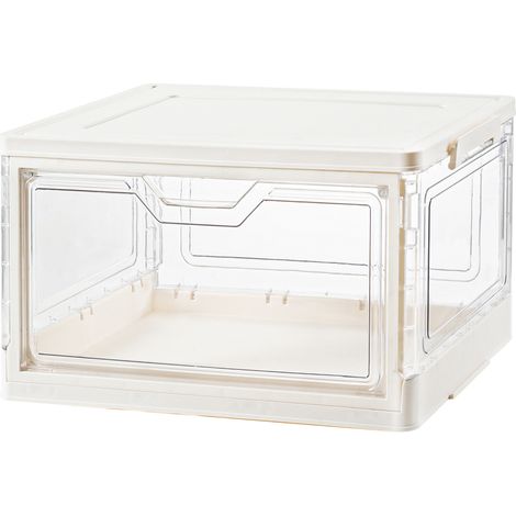 LOLLANDA Boîte de rangement transparente avec couvercle, armoire de rangement en plastique, boîte de rangement empilable (39 × 28 × 22 cm) (1/5)