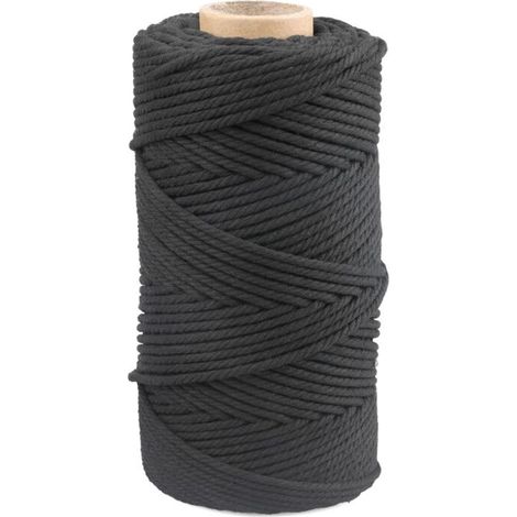 100M Fil Macramé 4mm Macrame Corde Noir Ficelle de Coton Naturel Corde de Coton pour Emballage Cadeau,Décoration,Loisirs Créatifs (1/5)
