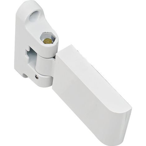 Blanc Charnière de porte drapeau, charnière de porte robuste en PVC, charnière pour porte et fenêtre en acier et plastique (Clé incluse) (1/5)