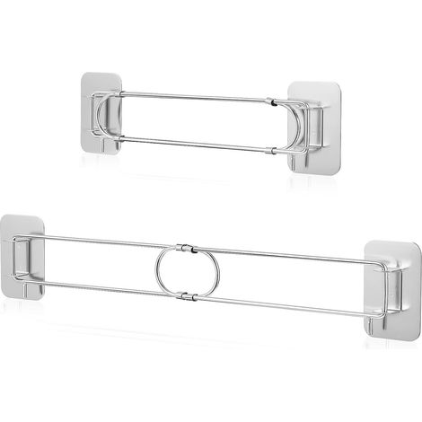 Lot de 2 Barres de Rangement D’Angle Réglables en Acier Inoxydable Camping-Car Étagères Multifonctions pour Salle de Bain Optimisation Espace et Organisation Pratique (1/5)