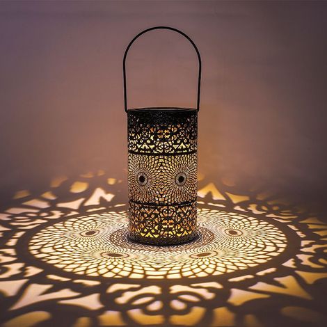 Lampes solaires de jardin en métal, éclairage extérieur solaire pour jardins, terrasses, balcons et camping. (1/4)