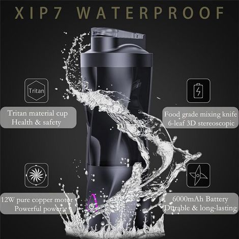 Mélangeur Portable 700 Ml pour , Taille Personnelle, pour Jus de Fruits, Mixeur de Jus de Fruits, Rechargeable par USB, Noir (1/5)