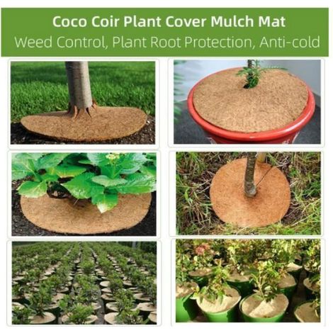 Tapis De Coco - Disque Paillage 30 Cm - Protection Plante Pot Jardin Extérieur - Lot De 4 (1/4)