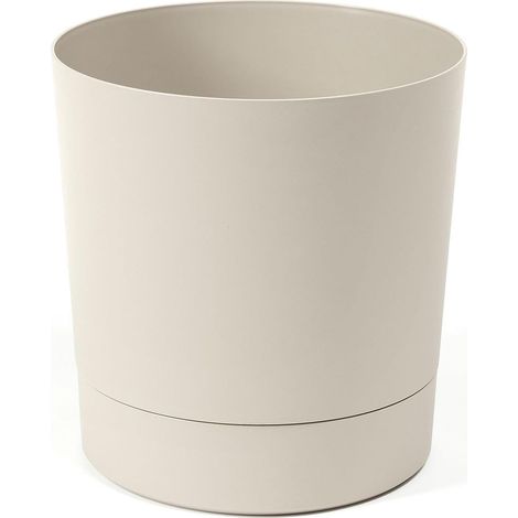 1 pot de fleurs avec soucoupe intégrée, plastique résistant uv, diamètre 20 cm, capacité 4,7 l, pour intérieur et extérieur (1/5)